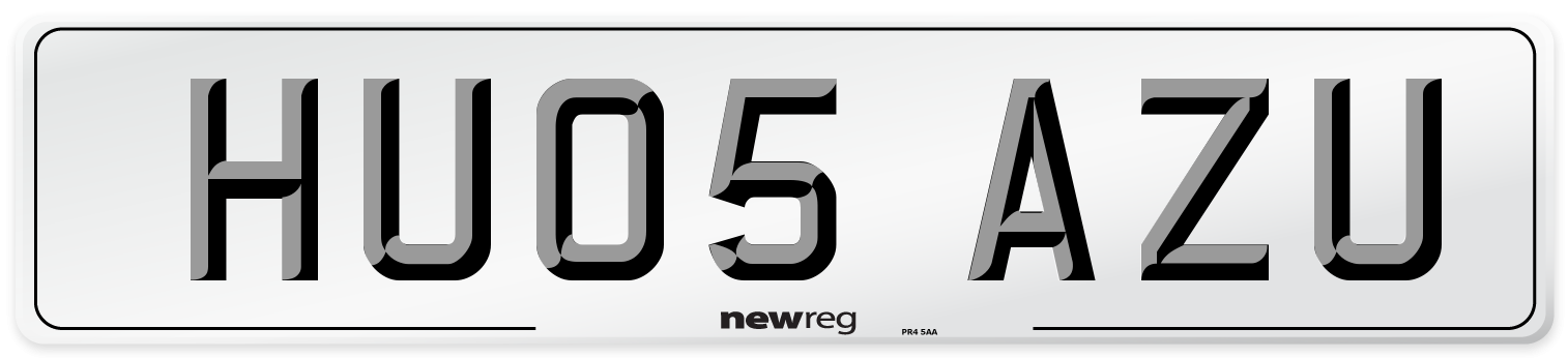 HU05 AZU Number Plate from New Reg